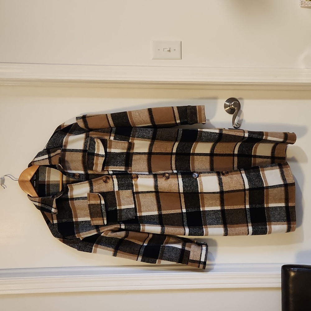 Shein plaid long jacket in medium